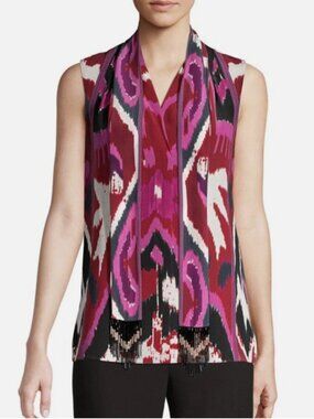 Kobi Halperin Women’s Martina Beet Ikat Silk Top - S